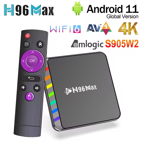 H96 Max W2 Smart TV Box Android 11 S905W2 4GB 32GB 64GB AV1 Quad Core WIFI6 4K Set Top Box Media Pla