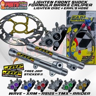 Lighten Front Shock Jrp Sticker + Formula 8.1 + 220mm Disc Gold + Earls Hose Wave , Rs, Xrm , Smash