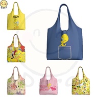 Tweety Bird Canvas Tote Bag Commuter Shoulder Bag Large Capacity Reusable Shopping Bag