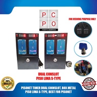 PC PO PISONET TIMER DUAL COINSLOT, BOX METAL PISO LIMA S-TYPE, BEST FOR PISONET