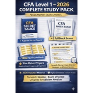 CFA Level 1 2026 Complete Study Pack | 1000 Question Bank + 6 Mock Exams + Secret Sauce + Summary No