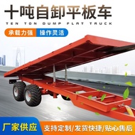 ST/💥Heavy Flat Trailer10T Self-Unloading Platform Trolley Cargo Pallet Truck Warehouse Logistics Transfer Flat Trailer C