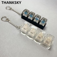 THANKSKY Fidget Keychain, DIY Keyboard Keycap Finger Keyboard Cap,  Keys Button with Light 4Keys Cli