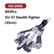 SLUBAN SU-57 Stealth Fighter Building Blocks 893 Pcs Plane Bricks Toy Set