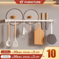 Kitchen Hanging Rack with Hooks Wall Mounted Rod Hanger Cutlery Rack Utensils Holder Knife Holder Wa