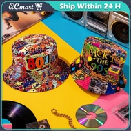 Bucket Hat Vintage Cotton Printing 80s 90s Women and Men Fisherman Hat Outdoor Fashion Sun Hat