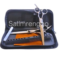 Gunting Set Kemei 7 inch Gunting Sasak Gunting Potong Rambut Profesional Stainless