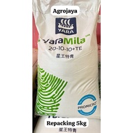 5KG Repack/ Baja Bunga Daun Fertilizer NPK 20-10-10 YaraMila Brand 100% Baja Ori Dari Yara Mila