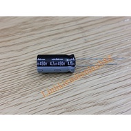(10c) New black Nichicon capacitor 4.7uf 450v 10x20mm, 100% genuine
