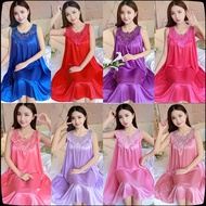 Baju Tidur Wanita  Plus Size M-5XL Piyama Loose Women's Sexy Sling Simulation Ice Silk Pajama Nightd