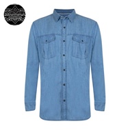 kemeja Eiger original baju lengan panjang denim size S