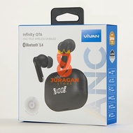 VIVAN HEADSET BLUETOOTH INFINITY GT6 - TWS EARPHONE WIRELESS ANC DISPLAY HEADSET BLUETOOTH