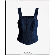 LUXE.BASIC_ Eleanor Vest Denim | Vest Wanita | Vest Basic | Vest | Korean Vest | Vintage Vest