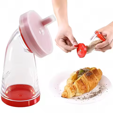 Manual Sesame Seed Grinder Plastic Container, Flaxseed Mill Crusher for Rice, Salads, Noodles, Home