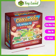 [Foxi] Cờ Xúc Xắc Cá Ngựa 6 Người Chơi Foxi Cờ Đua Ngựa Hàng Độc Đồ Chơi Trí Tuệ Trẻ Em Tư Duy