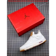 (CH) (HFF1996) Air  4 Retro Levis white basketball shoes*&-*