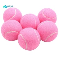 6Pcs Pack Pink Tennis Balls Wear-Resistant Elastic Training Balls 66mm Ladies Beginners Practice Ten
