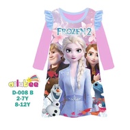 BST 2y - 12y Baby Girl Dress Pants and Top Casual Pyjamas Baju Budak Baju Tidur Budak Frozen Elsa Ca