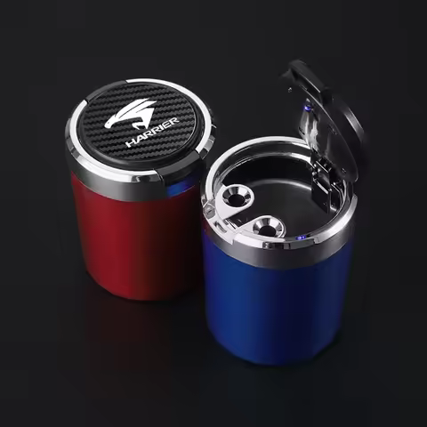 Car Accessories Portable Luminous Liner Cigarette Ashtray For Toyota Harrier Logo XU30 XU60 XU80 30 
