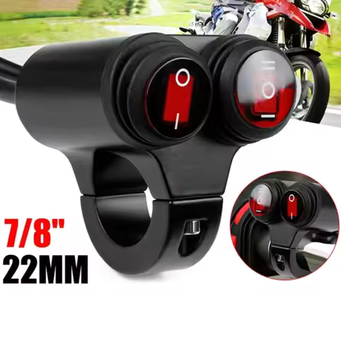 Motorcycle Switch Handlebar Genera Control Button Aluminum Alloy 2 in 1 Motorcycle Headlight Fog Lig