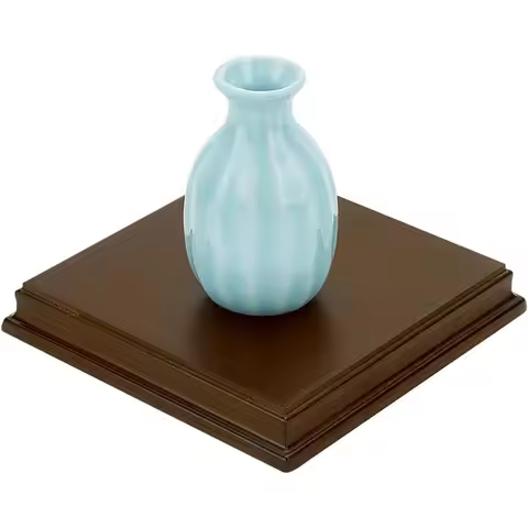 1pc Coconut Brown Square Wood Stand Base 4.96x4.96x0.7 Wood Base with Ogee Edge Wood Display Base fo