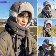 WATTLE Earflap Hats, Warm Windproof Bomber Cap, Winter Thickening Casual Russian Ear Protectors Hats