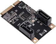 I/O CREST MiniPCIE to SATA III 2 Ports Adapter Card (Jmicro Chipset), Add Two SATA 3.0 Devices to An