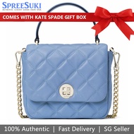 Kate Spade Handbag In Gift Box Crossbody Bag Natalia Smooth Quilted Square Crossbody Dusty Blue # K8162