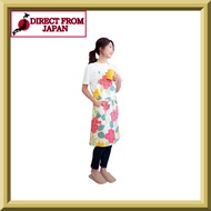 [KIMONOMACHI] Original Apron White Flower Made in Japan Fashionable Cute Cafe Apron Mother's Day Respect for the Aged Day Birthday Present Gift Ideal for Gift Giving