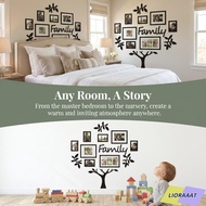 LIORAAAT Wall Sticker, 46.1x46.9 in Black Photo Frame Wall Sticker, Picture Frame Collage Self Adhes