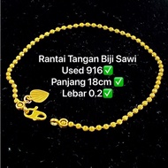 RM240 Pergram ✅ Rantai Tangan Biji Sawi Used Emas916✅