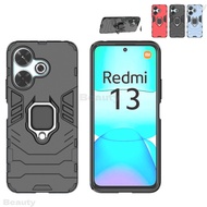 For Xiaomi Redmi 13 4G Case Anti-knock Armor PC Magnetic Suction Stand Full Back Cover For Redmi13 R