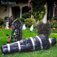 NORMAN Hanging Corpse, Inflatable Scary Dead Victim Props, Corpse Prop Large Black Fake Corpse Hallo