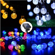 READY STOCK Solar bubble Light LED Crystal Ball Bubble String Fairy Light Solar Powered 50/100 LED S