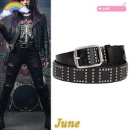 JUNE1 Waist Belt, Trendy Design Heavy Metal Punk Rivet Belts, Vintage Y2K All-match Jeans Belt For W