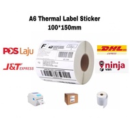 [AAA GRADE] A6 Waybill Thermal Sticker Thermal Label Sticker ROLL FOLD 100mm*150mm Thermal Airway Bill Shipping Label