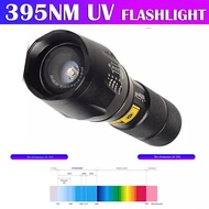 ไฟฉาย LED แสงสีม่วง ไฟส่องสว่างแบบหลายฟังก์ชัน 365NM/395NM ไฟส่องสว่าง UV สำหรับการตรวจสอบสารฟลูออเร