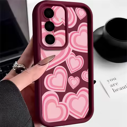 Y2K Gradient Love Hearts Case For Samsung A57 A37 A17 A56 A36 A26 A16 A55 A35 A15 A54 5G S21 FE S22 