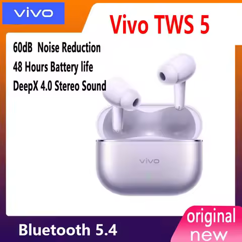 VIVO TWS 5 Wireless Bluetooth Earphone DeepX 4.0 Sound effects 60dB deep sea noise reduction For VIV