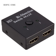 REOPYG 1x2 Splitter HDMI Switch Bi-Direction 2x1 Switch Bi-Direction 4K HDMI-compatible Switch Plug and Play HD 2 in 1 HDMI Splitter for HDTV/Players/Projector/Smart es/Monitor