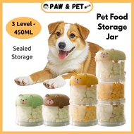 Sealed Multi-Layer Cat Food Box Moisture-Proof Cute Dog Snacks Storage Box Multifunctional Plastic C