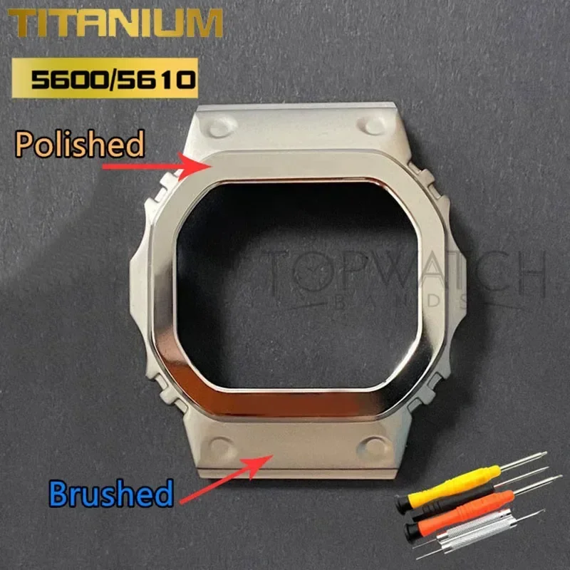 5610 Titanium Alloy Silver Black DW5600 GW-B5600 Case Watch Mod Bezel High-quality Watch Case Tools 