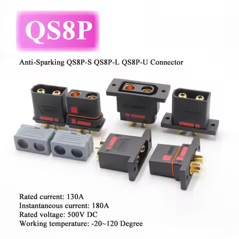 Anti-Sparking QS8P-S Charging Power Plug 130A 500VDC QS8P-L QS8P-U Electric Motorcycle Modified Mode