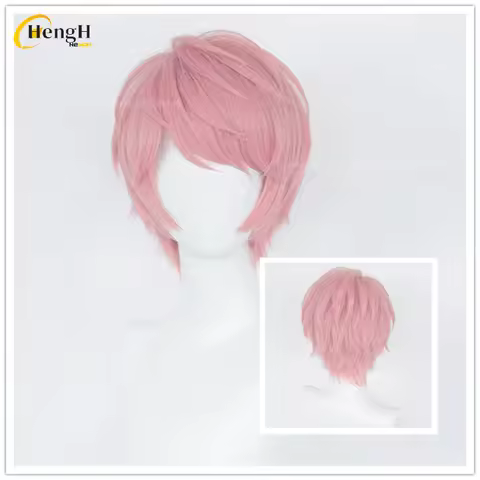 In Stock Synthetic Hair Anime Itsuki Shu Cosplay Wig Unisex 30cm Pink Cosplay Anime Wig Heat Resista