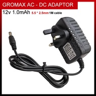 Adapter 12V1A AC to DC Adapter with 90cm cable