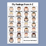 1Pcs A-Z Feelings Emotion Management STEM Engineering Process Common Contractions Guide 26 Alphabets