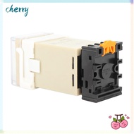 CHERRY Digital Time Relay, 0.01S-99H99M 220V Time Relay, Precision Timing DH48S‑2Z with Socket Base 