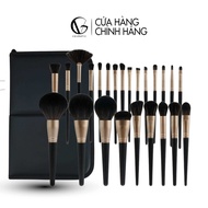 Bộ cọ trang điểm chuyên nghiệp cao cấp GUVIET màu đen gồm 24 cọ đi kèm với túi da đựng có ngăn