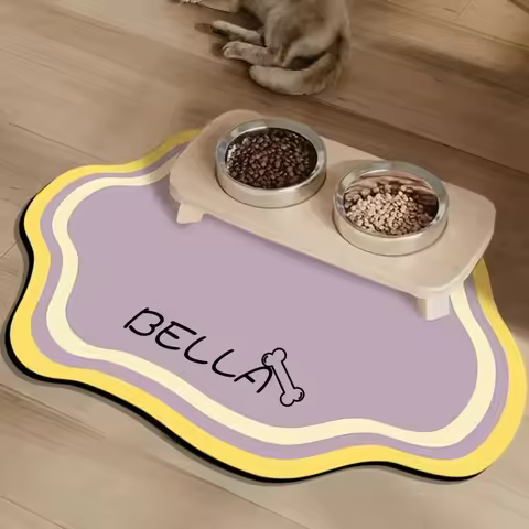 VIKAMA Cute Shape Pet Feeding Mat,Diatomite Floor Mat Pet Mat,Non-Slip Cat And Dog Universal Eating