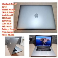 MacBook Pro i7 2013Model: A1398CPU: 2.7 GHz Intel Core i7